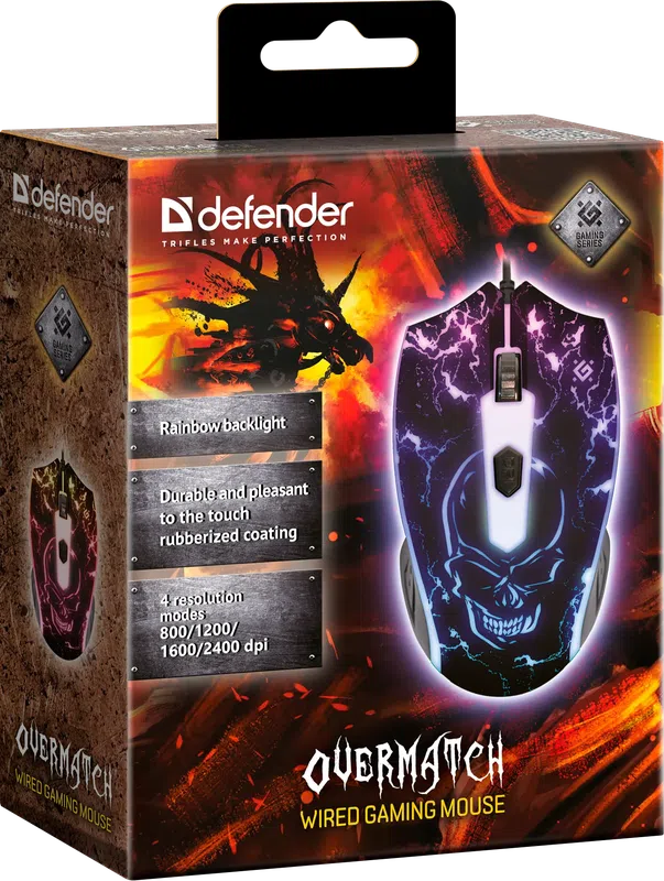 Defender - Kabelová herní myš Overmatch GM-069
