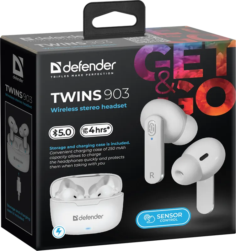 Defender - Bezdrátová stereo sluchátka Twins 903