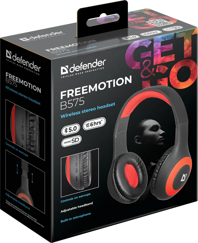 Defender - Bezdrátová stereo sluchátka FreeMotion B575