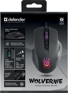 Defender - Kabelová herní myš Wolverine GM-700L