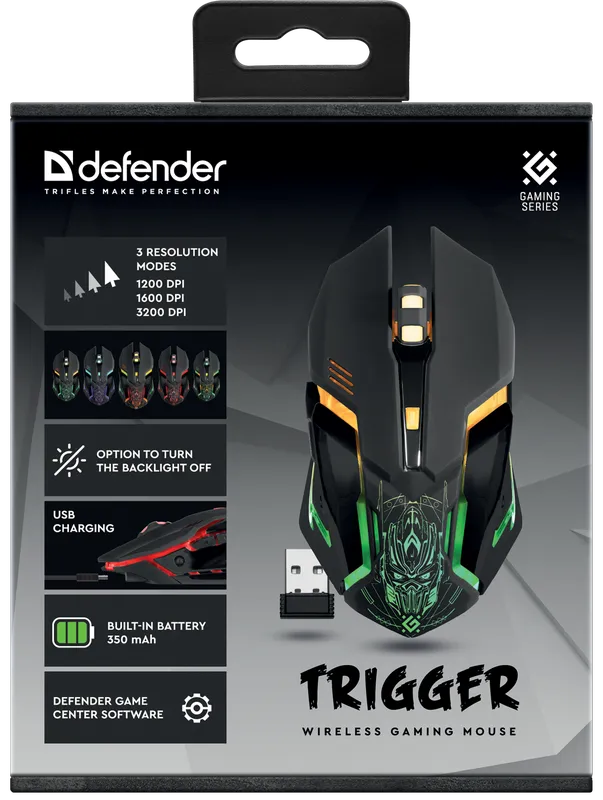 Defender - Bezdrátová herní myš Trigger GM-934