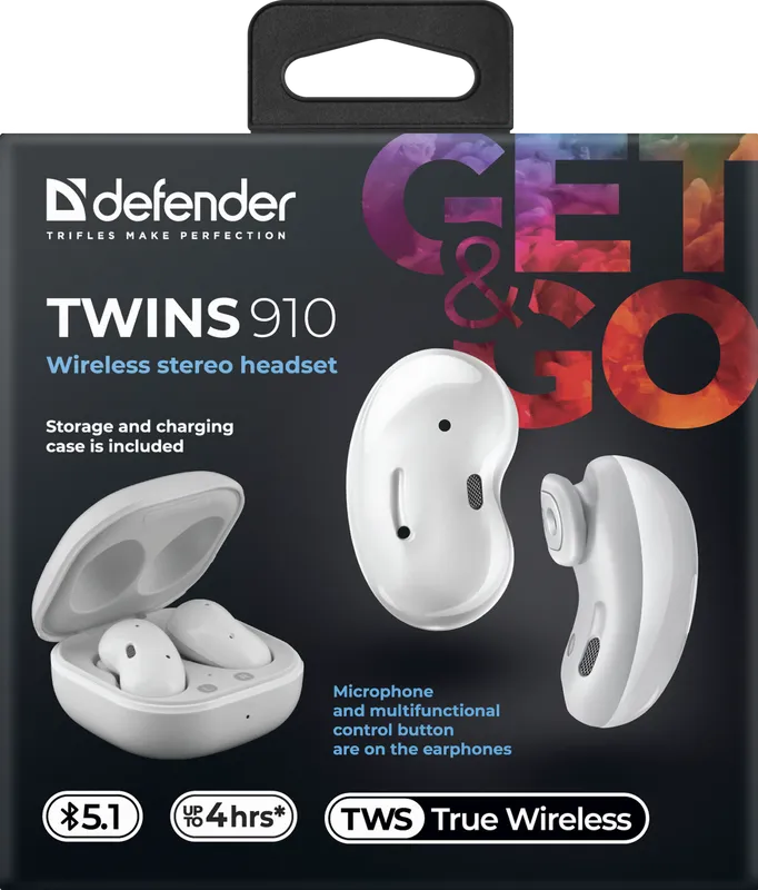 Defender - Bezdrátová stereo sluchátka Twins 910