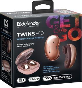 Defender - Bezdrátová stereo sluchátka Twins 910