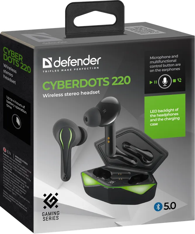Defender - Bezdrátová stereo sluchátka CyberDots 220