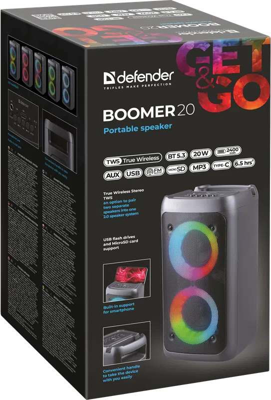 Defender - Přenosný reproduktor Boomer 20