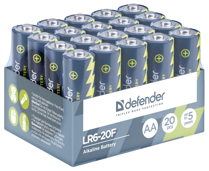 Defender - Alkalická baterie LR6-20F