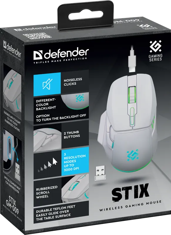 Defender - Bezdrátová herní myš Stix GM-009